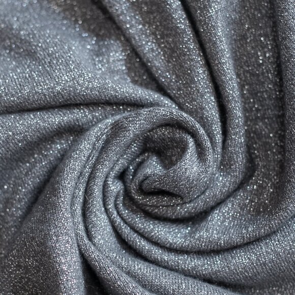 Allison Brittney Womens Silver Glitter Sweater Dress 3/4 Sleeves Midi Gray Sz S - Picture 13 of 13